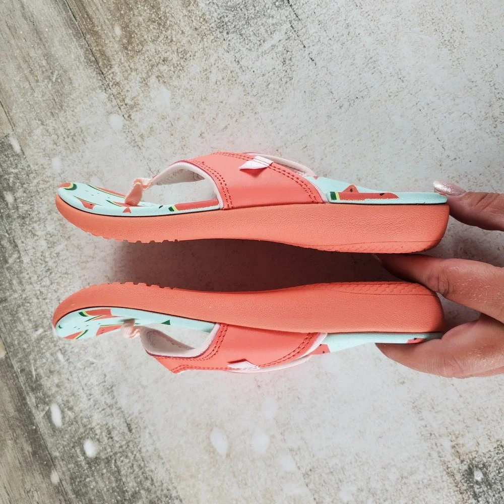 Spenco Yumi Fruitopia Womens Flip Flop Sandals Sz 5 B Vibrant Watermelon Slip On